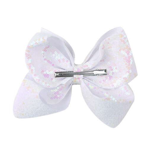 AMYDECOR 8 tommer hvide glitrende glitter-h?rsl?jfer til piger 2