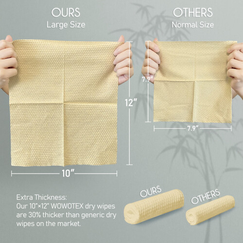 Serviette pour visage jetable Wowotex Bamboo Bamboo Biodgradable Biodgradable Face Dry Face 60 COMMANDE / 1 BOX EXTRA EPP TELL SOFT CLAIR 2