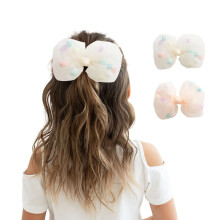 Zomer Kristal 2 Stuks Tule Pompons Grote Strik Haarspeldjes - Voor Meisjes en Vrouwen - Stijlvol Haaraccessoire voor Verjaardagen Dagelijks Dragen Fe