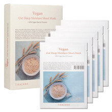 TINAZANA Vegan Oat Deep Moisture Mask - 0.84Oz (25ml) - Kalmerende hydraterende gevoelige huidformule met rijst- en havermoutextract Groene EWG-micro