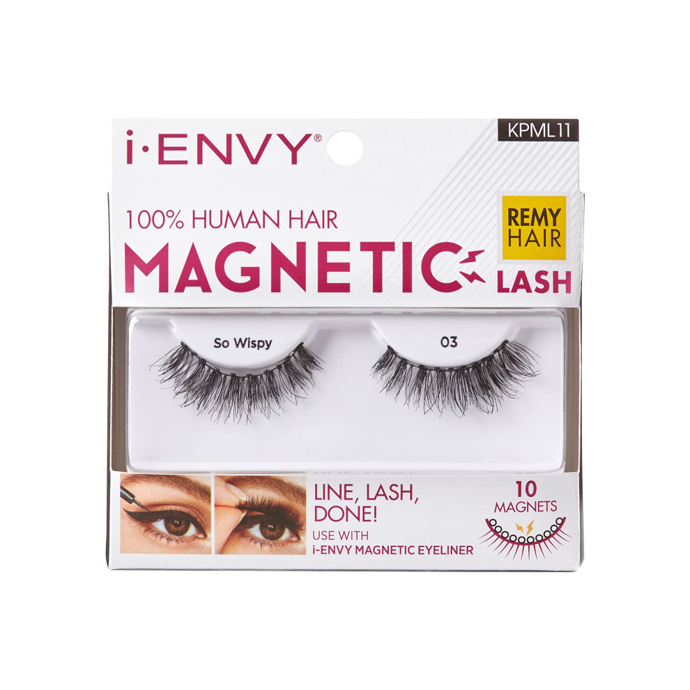 Ienvy Kiss I Envy Magnetic Human Hair Lashes Double Strength Reusable Lashes Easy To Apply Everyday Wearable False Eyelashes