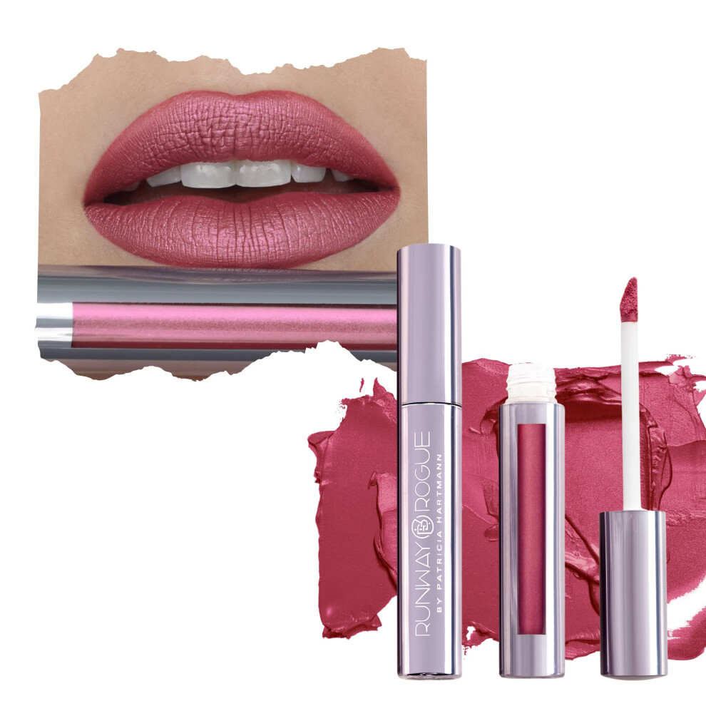 Dareb K Z Dr Hy Runway Rogue Silk Glam Liquid Lipstick Long Wear Frosted Berry-Rose Lipstick First Class
