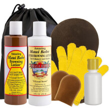 Maui Babe Browning Lotion 8oz & Maui Babe After Browning Lotion 8oz (9-delig Deluxe Maui Babe-pakket) Outdoor Tanner & After Sun Enhancer Lotion Kit