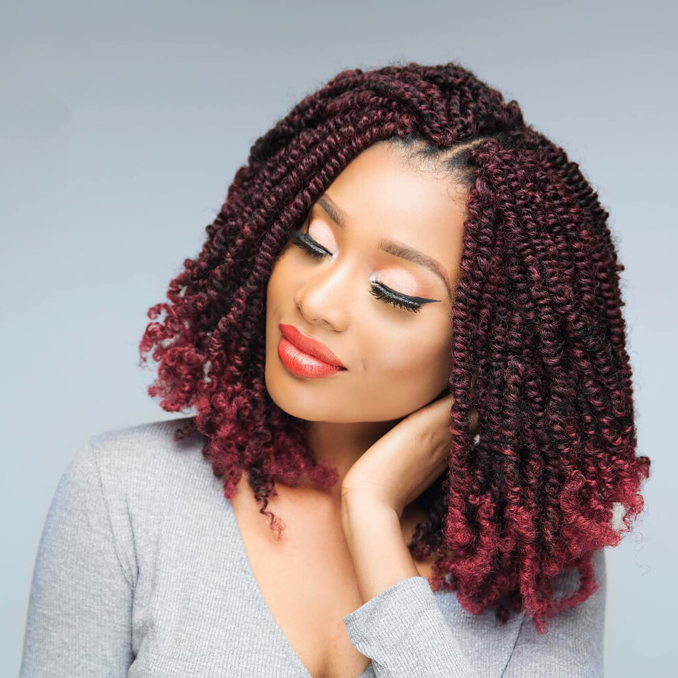 Stï¿½Djepunkt Unisex Black Fulcrum Passion Twist Hair 10 Inch 8 Packs Pre-Twisted Passion Twist Crochet Hair For Women Soft Passion Twist Curly Crochet Hair Pre Looped