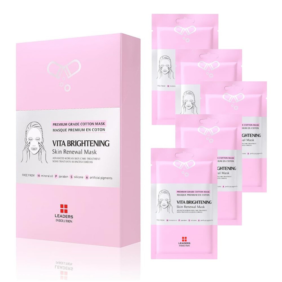 Ledere -Insolution Dark Leaders Insolution Vita Brightening Skin Renewal Mask | Vitamin C & Niacinamide For Spot Reduction And Luminous Glow | 100% Natural Cotton Sheet