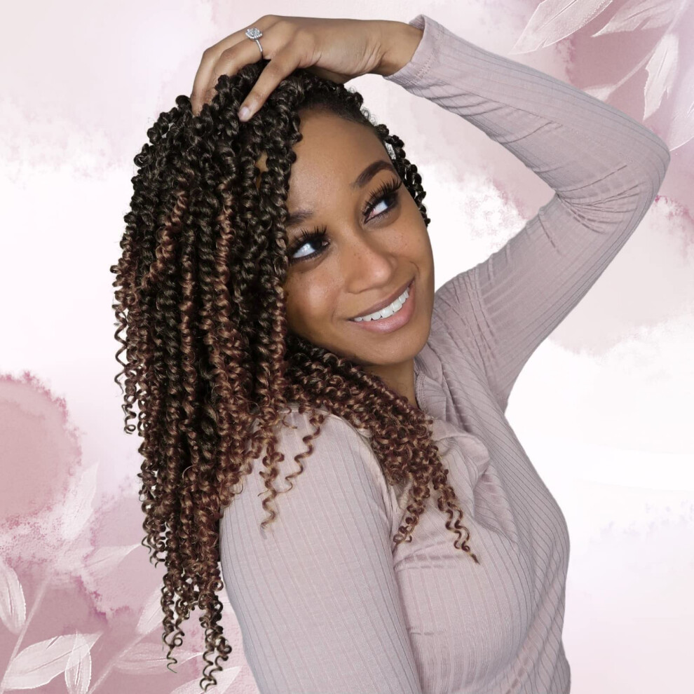 Stï¿½Djepunkt Unisex Black Fulcrum Passion Twist Hair 14 Inch 8 Packs Pre-Twisted Passion Twist Crochet Hair For Women Soft Passion Twist Curly Crochet Hair Pre Looped