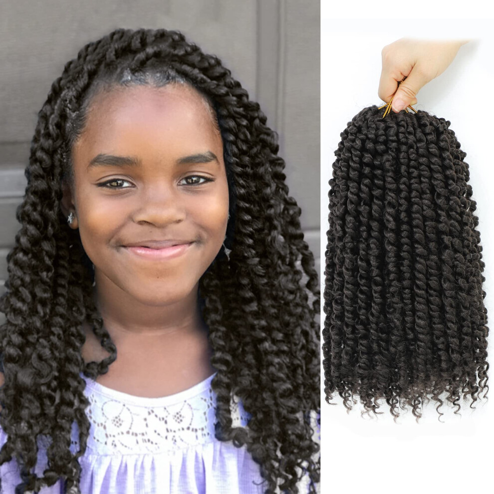 Stï¿½Djepunkt Unisex Black Fulcrum Passion Twist Hair 12 Inch 8 Packs Pre-Twisted Passion Twist Crochet Hair For Women Soft Passion Twist Curly Crochet Hair Pre Looped