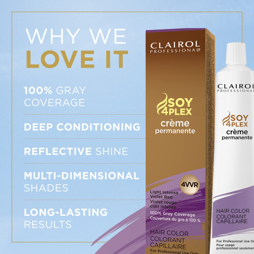 Clairol CLAIROL PROFESSIONAL Μόνιμο Κρέμα, 4VVR Ανοιχτό Ιντενσέ Βιολετί Κόκκινο, 2oz 2