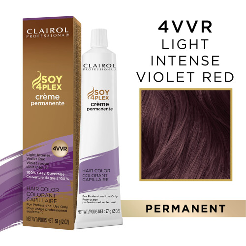 Clairol CLAIROL PROFESSIONAL Μόνιμο Κρέμα, 4VVR Ανοιχτό Ιντενσέ Βιολετί Κόκκινο, 2oz 1