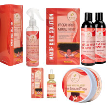 MAKOF Kids haargroeiset. Shampoo & Conditioner met zwarte ricinusolie Tarweprote?e Argan Jojoba Alo?Vera Maskerbehandeling en Leave-in Sulfaat Parabe