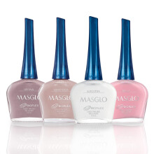 MASGLO Nagellak Mooie set 4 stuks Favoriete tinten rood - Kit 4 Esmaltes Colores 0,5 Fl. Oz.