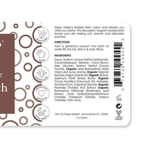 Deep Steep Bubble Bath, 10 oz (Vanilla Coconut) 1