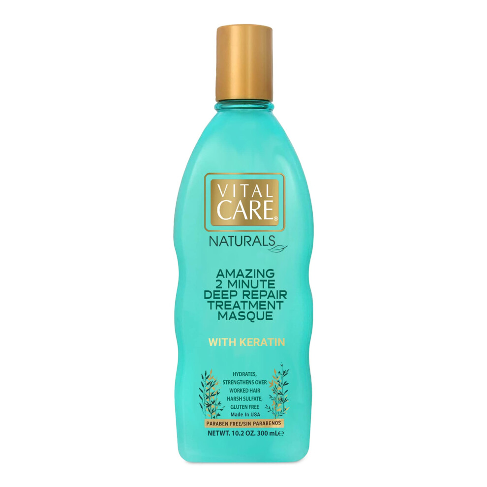 Vital Omhu Vital Care Naturals 2-Minute Repair Hair Masque - Gentle Keratin Complex Hair Mask Treatment Is Non-Stripping For Daily Use Hydrating & Repairing - A