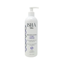 ISHA DNA Keratin System Curl Creme - Doordrenkt met arganolie en kokosolie - Hydraterende Frizz Free Bouncy Natural Soft Curls - Curling Cream voor g