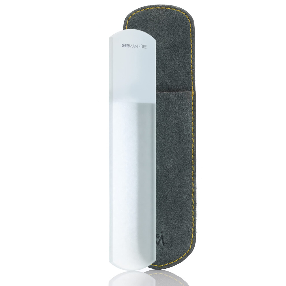 Germanikure Grey Pedicure Bar Foot File & Callous Remover - Glass With Suede Sleeve Ethically Made In Czech Republic
