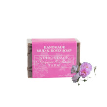Adirondack Geur- en smaakboerderij ADK Natuurlijke modder- en rozenzeepreep 4 oz. Handgemaakte veganistische olijfolie lichaamszeep voor droge en ge