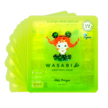 miss dragon Vegan Acne Skin Wasabi Soothing Korean Sheet Mask 10stk