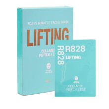 R828 5er-Pack Lifting-Gesichtsmaske. Sofortiges Lifting und strahlendes Gesicht mit hydrolysiertem Kollagen und EGF-Peptid