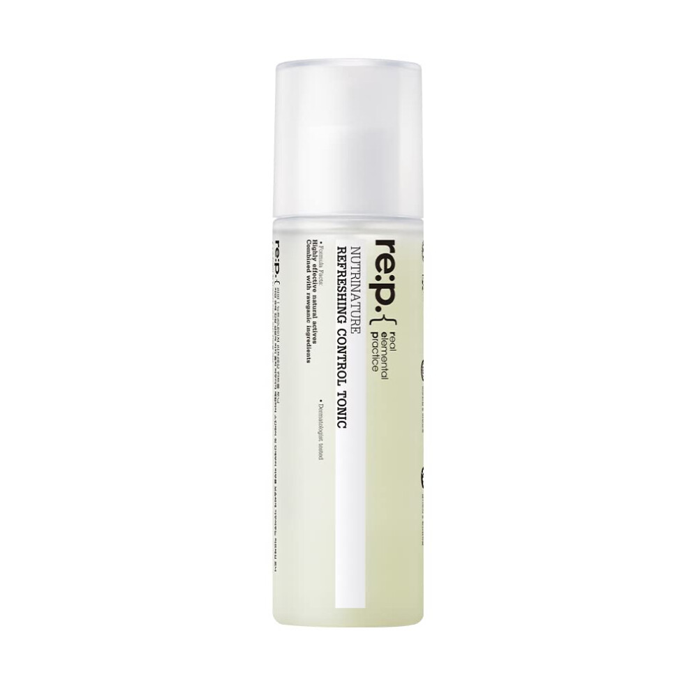 RE:P Nutrinature Refreshing Control Tonic - 100% Vegan  Cruelty-Free  Paraben Free - Purifying Sebum Control Korean Facial Toner with Green Tea & CICA