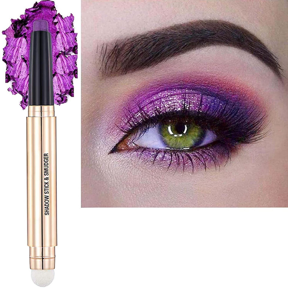 Metiplou Cream,Purple Purple Eyeshadow Stick Eyeliner Pencil For Eye Makeup Cream Shimmer Smooth Glitter Dark Light Matte Single Crayon Primer Palette Hypoallergenic Natura