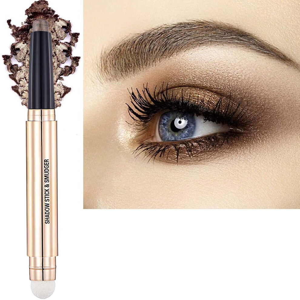 Metiplou Cream,Brown Brown Eyeshadow Stick Eyeliner Pencil For Eye Makeup Cream Shimmer Smooth Glitter Dark Light Matte Single Crayon Primer Palette Hypoallergenic Natural