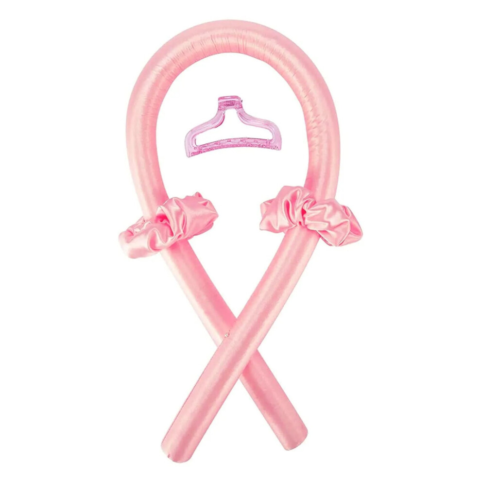 Pink (Pink) Woman Heatless Curling Headband Hair Curlers