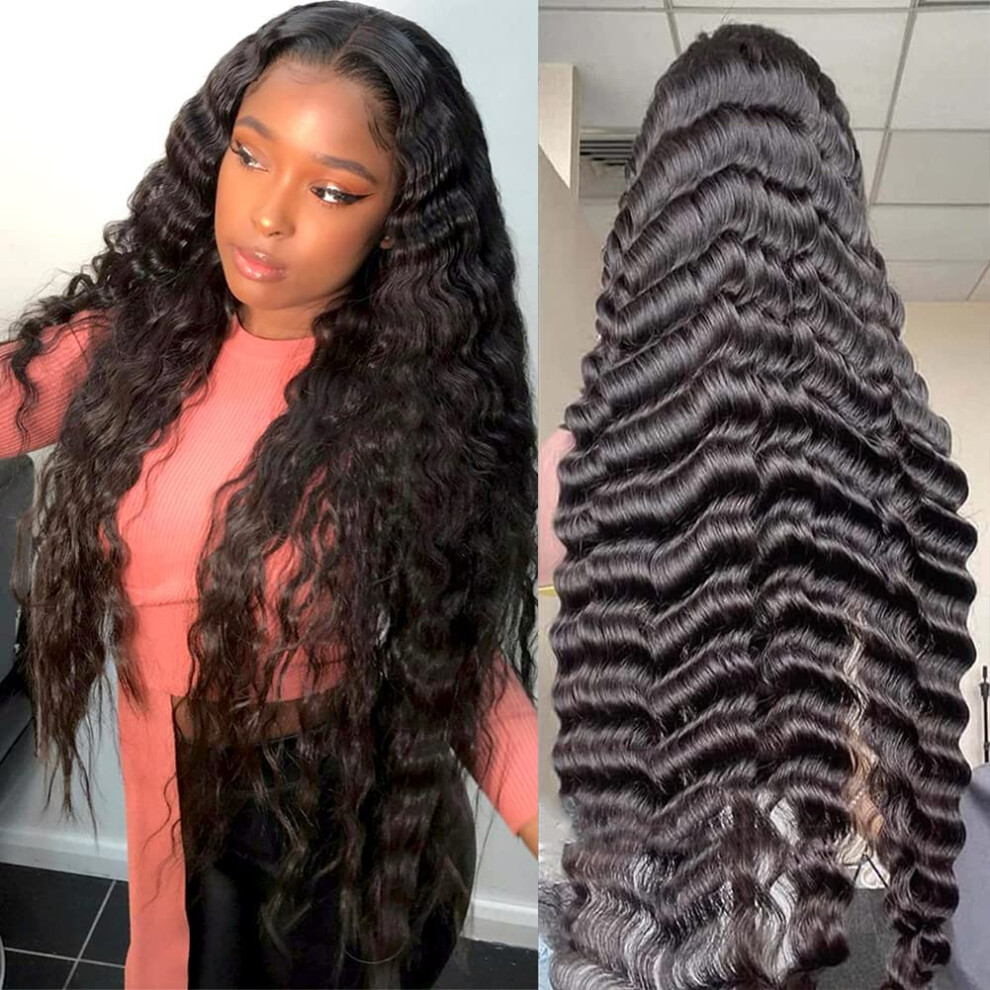 Uesoels Unisex Not,Specified 30 Inch Lace Front Wigs Human Hair 13X4 Loose Deep Glueless Wig Human Hair Lace Front Wigs Pre Plucked With Baby Hair Natural Hairline