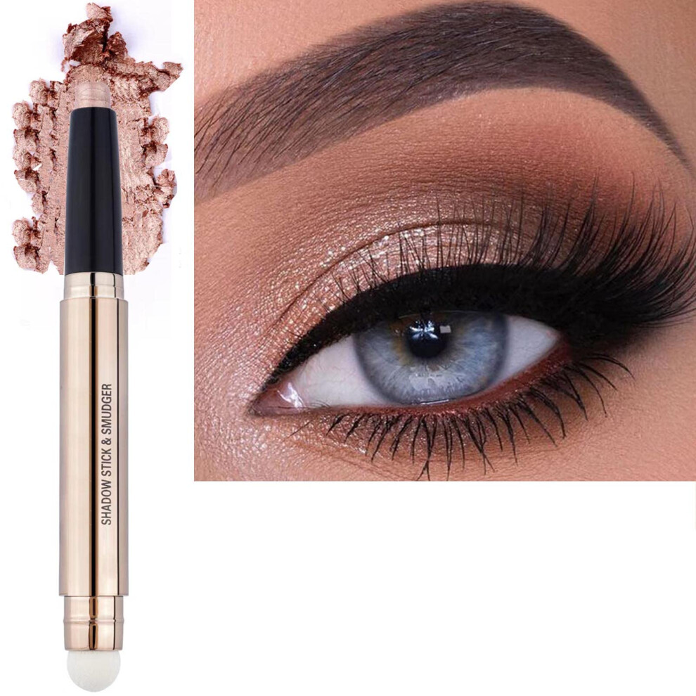 Mã¥ Foltren Eyeshadow Stick Nude Rose Gold Makeup Shimmer Cream Eyeshadow Pencil Crayon High Pigment Waterproof Long Lasting Eye Shadow Pen Women Multi-Dimensi