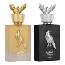 Lattafa Parfymer Pride Shaheen fr unisex 2 delar Eau de Parfum presentset (guld + silver) 3,4 ounce/100 ml vardera