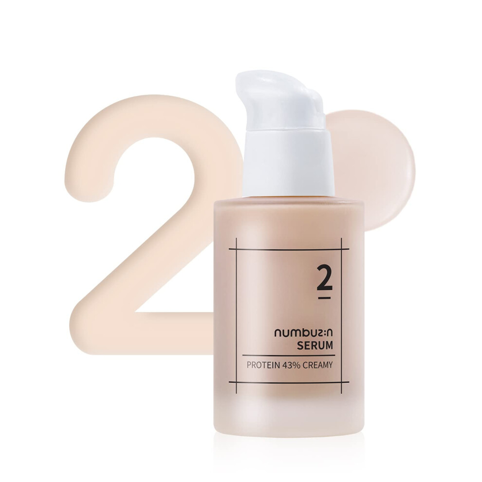 Numbuzin No.2 Creamy 43% Protein Serum | Oat Protein Ceramide Panthenol For Skin Barrier Tighten Loose Skin | Korean Face Care 1.69 Fl Oz