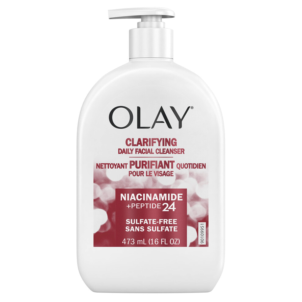 Olay Niacinamide + Peptide 24 Face Wash  Clarifying  Sulfate-Free  16 oz
