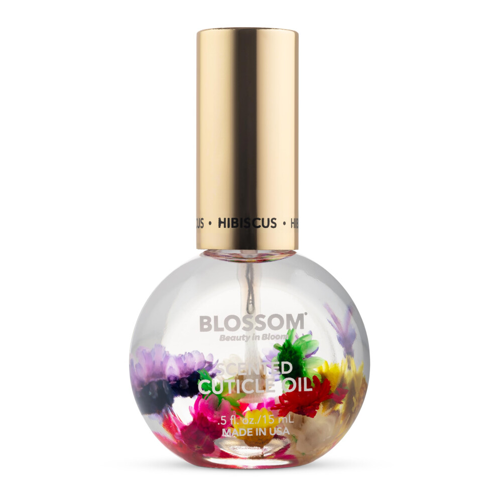 Kvet Blossom Hydrating Moisturizing Strengthening Scented Cuticle Oil Infused With Real Flowers Made In Usa 0.5 Fl. Oz Hibiscus