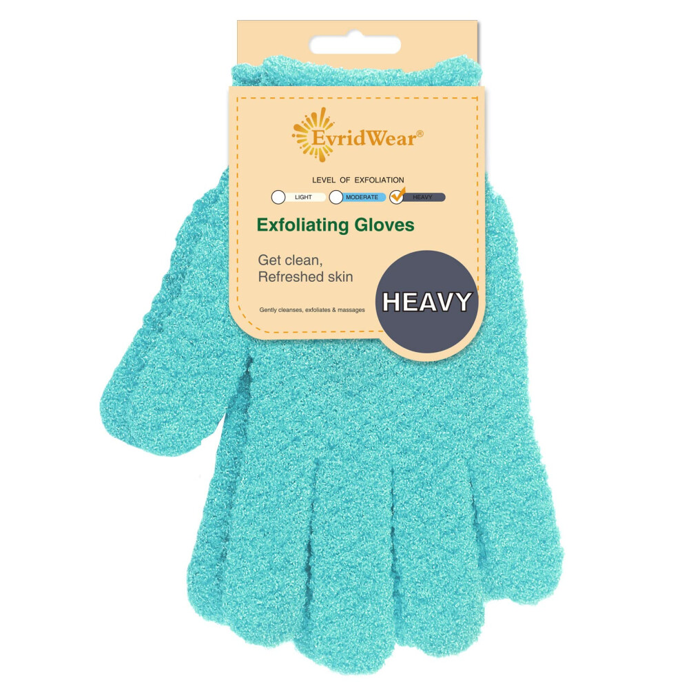 Evridwear Exfoliating Gloves for Shower  100% Nylon Thick Soft Medium Heavy Bathing Gloves Dead Skin Remover Body Scrubber Smooth Skin with Hang Loop-image-OPC-PFNJ6R6-NEW