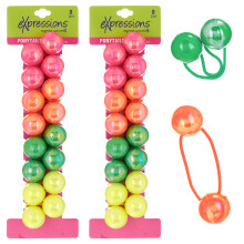 Expressions 16 PC Hestehalebolde H?relastikkollektion Neonfarvede Hestehalebolde til piger og sm?b?rn