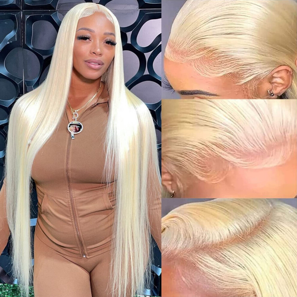 Alididi Unisex Not,Specified 613 Blonde Lace Front Wigs Human Hair 13X4 150% Density Straight Lace Frontal Wig Human Hair Pre Plucked With Baby Hair Hd Lace Front Wigs Hum