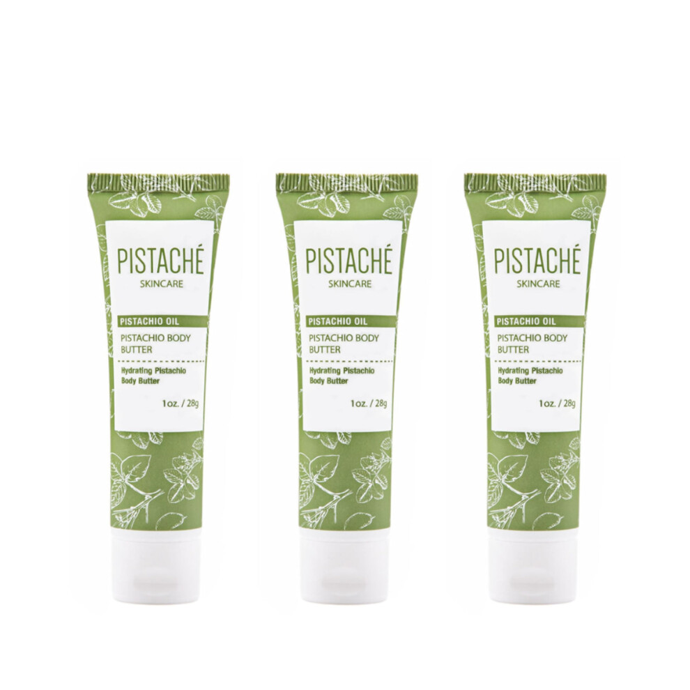 Pistach? Skincare Pistachio Oil Whipped Body Butter Cream Moisturizer (a.k.a The Boyfriend Body Butter) Trio Travel Packet Set + Hydrates Dry Skin and