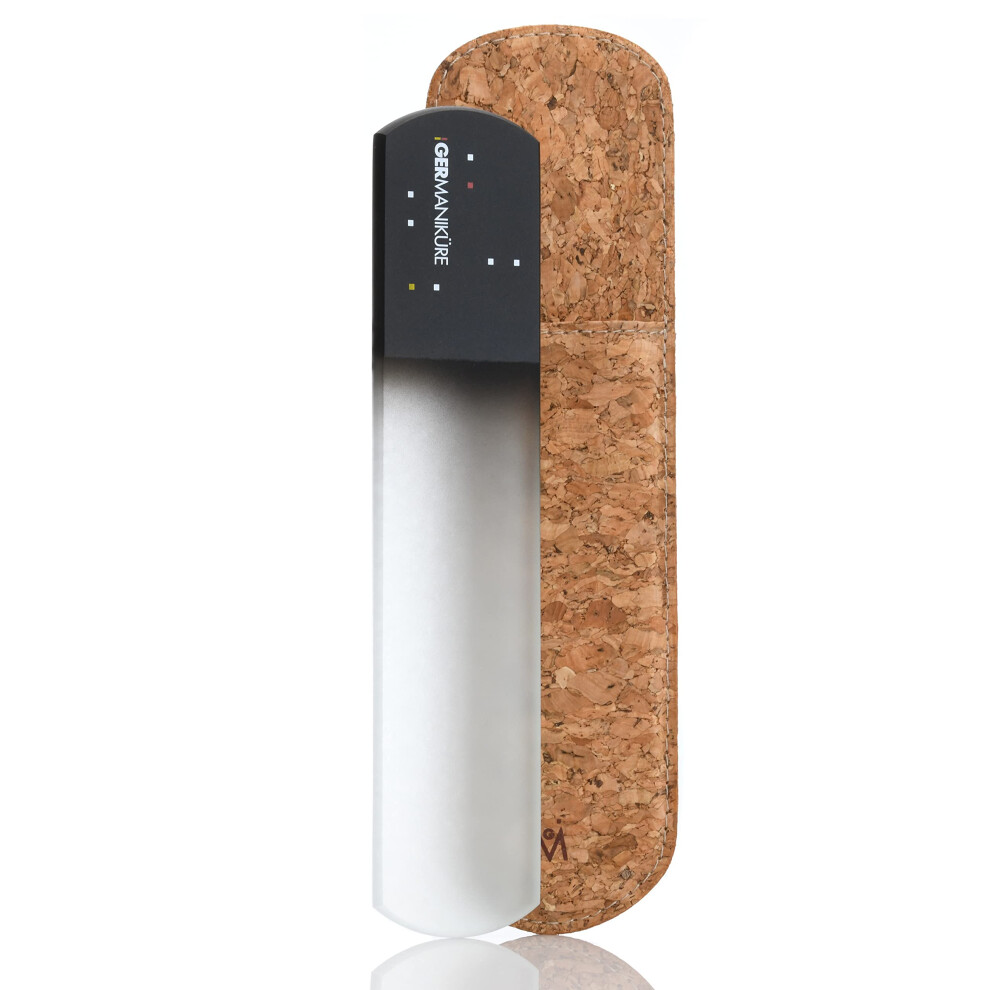 Nemeck Manik Ra Black Germanikure Pedicure Bar Foot File & Callous Remover - Glass With Cork Sleeve Ethically Made In Czech Republic