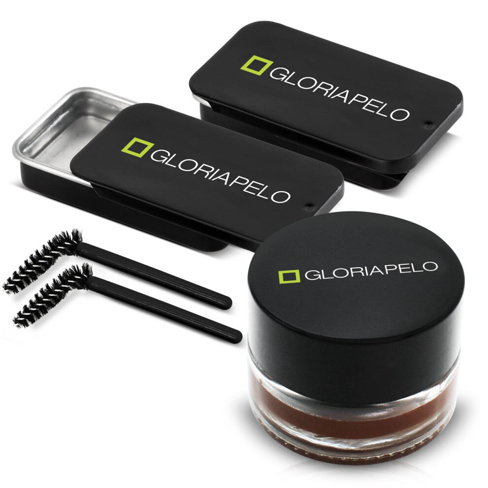 Gloriapelo Brown Eyebrow Gel And Brow Soap - Set Of 2 Soap Eyebrow Kit With Spoolie And Eyebrow Pomade Dark Or Chocolate - Long-Lasting Waterproof Ve