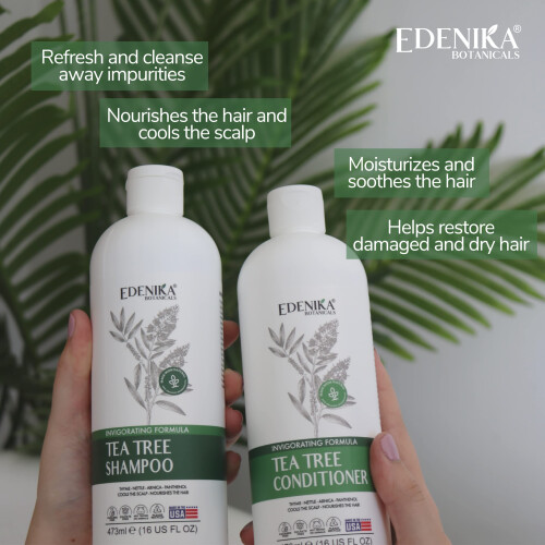 Edenika Botanicals Teebaum Shampoo-Conditioner Set - Teebaumöl Shampoo & Conditioner 1