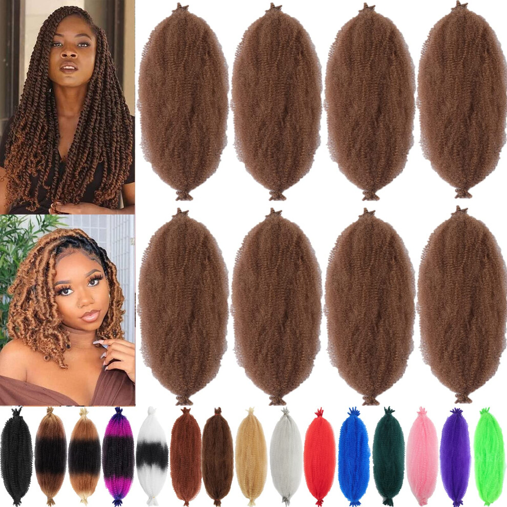 Kossys Unisex 8 Packs Springy Afro Twist Hair 22 Inch Pre-Separated Marley Twist Braiding Hair Soft Synthetic Crochet For Distressed Faux Locs Spring Twist Hair Ex