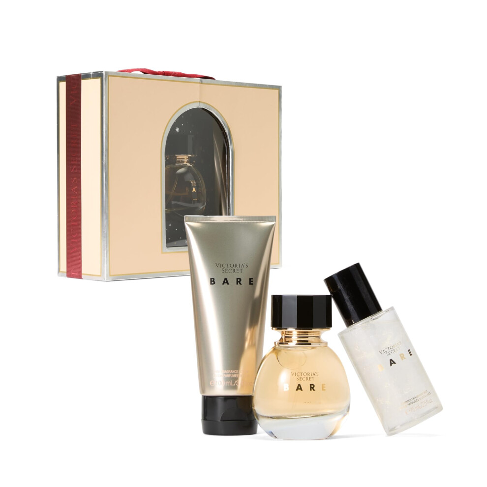 Victoria's Secret Bare 3 Piece Luxe Fragrance Gift Set: 1.7 oz. Eau de Parfum  Travel Lotion & Shimmer Mist