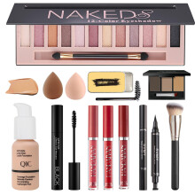 All in One Makeup Kit for Women Full Kit Includes 12 Colors Naked Eyeshadow Liquid Foundation Lipstick Set Mascara Makeup Brush Makeup Sponge Ey