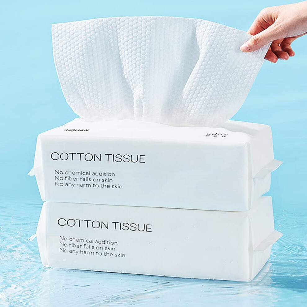 Am Rong Magic Cotton Facial Dry Wipes 100 Count Deeply Cleansing Disposable Face Towel Cotton Tissue Multi-Purpose For Skin Care Facial Tissue For Cleansing Ski