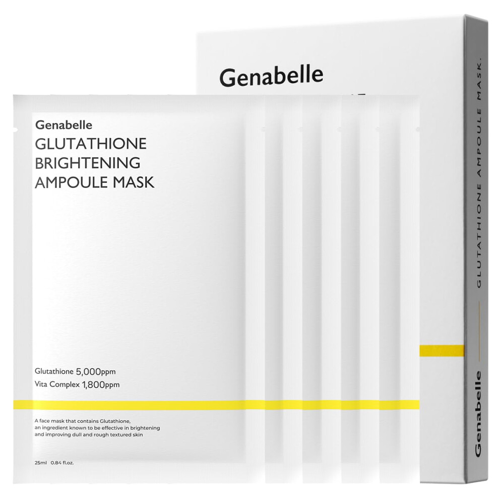 Genabelle Glutathione Brightening Ampoule Mask - Lightweight Intensive Brightening Mask Sheet 5Pcs