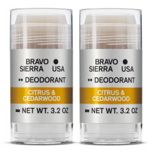 Aluminiumfreies, natrliches Deodorant fr Mnner von Bravo Sierra, 2er-Pack  Langanhaltender Geruchs- und Schweischutz fr den ganzen Tag  Zitrus