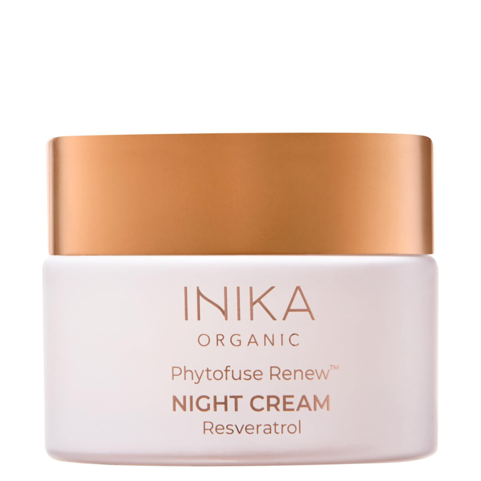 Inika Organic Cream Phytofuse Renew Night | Nourishing Anti-Aging Overnight Skin Repair With Natural And Vegan Ingredients 50 Ml