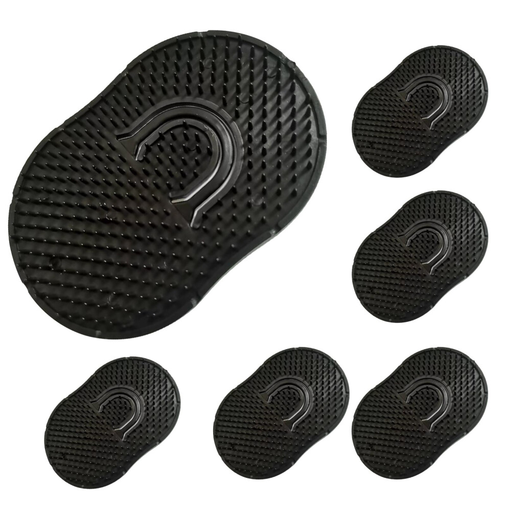 Soft 'N Style 6 Packs Pocket Palm Combs Shampoo Comb Massager Hair Brush Comb Scalp Massager Brush Comb Wave Brush Palm Hair Brush (Black)