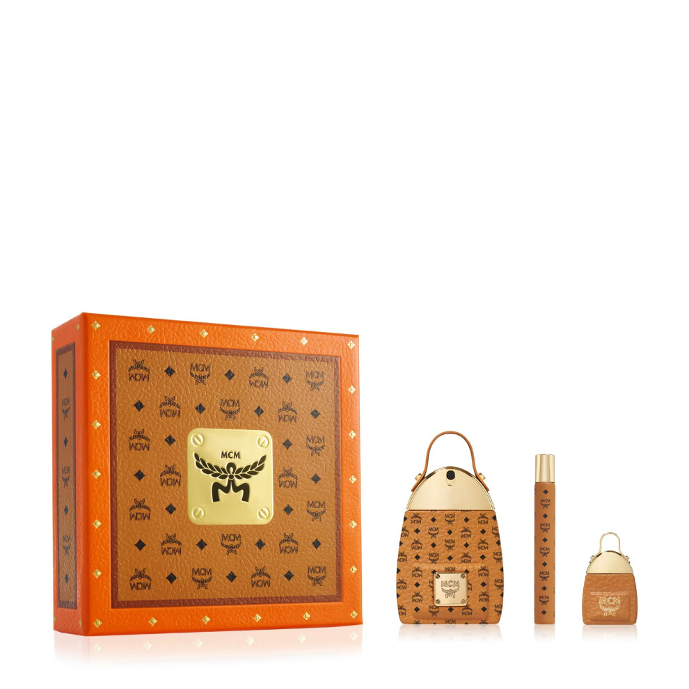 Coffret cadeau 3 pi  ces Eau de Parfum MCM - Vaporisateur de parfum 2,5 oz liq. Vaporisateur de voyage 0,34 oz liq. et Mini Spray 0,23 oz liq.