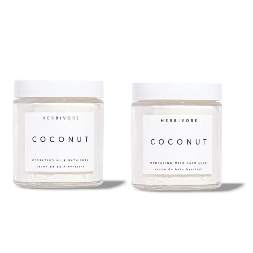 Herbivore Light Coconut Milk Bath Soak - Skin Hydrating & Softening Soothing Coconut Scent Vegan 8 Oz (2 Pack)