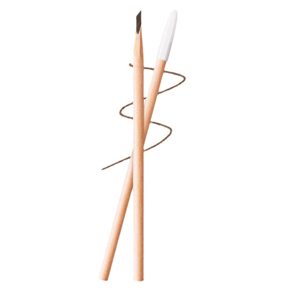 Jizlan Brown Waterproof Wooden Eyebrow Pencil Non-Smudging Eyebrow Pencil Easy To Apply Wooden Waterproof Pencil Makeup Tools